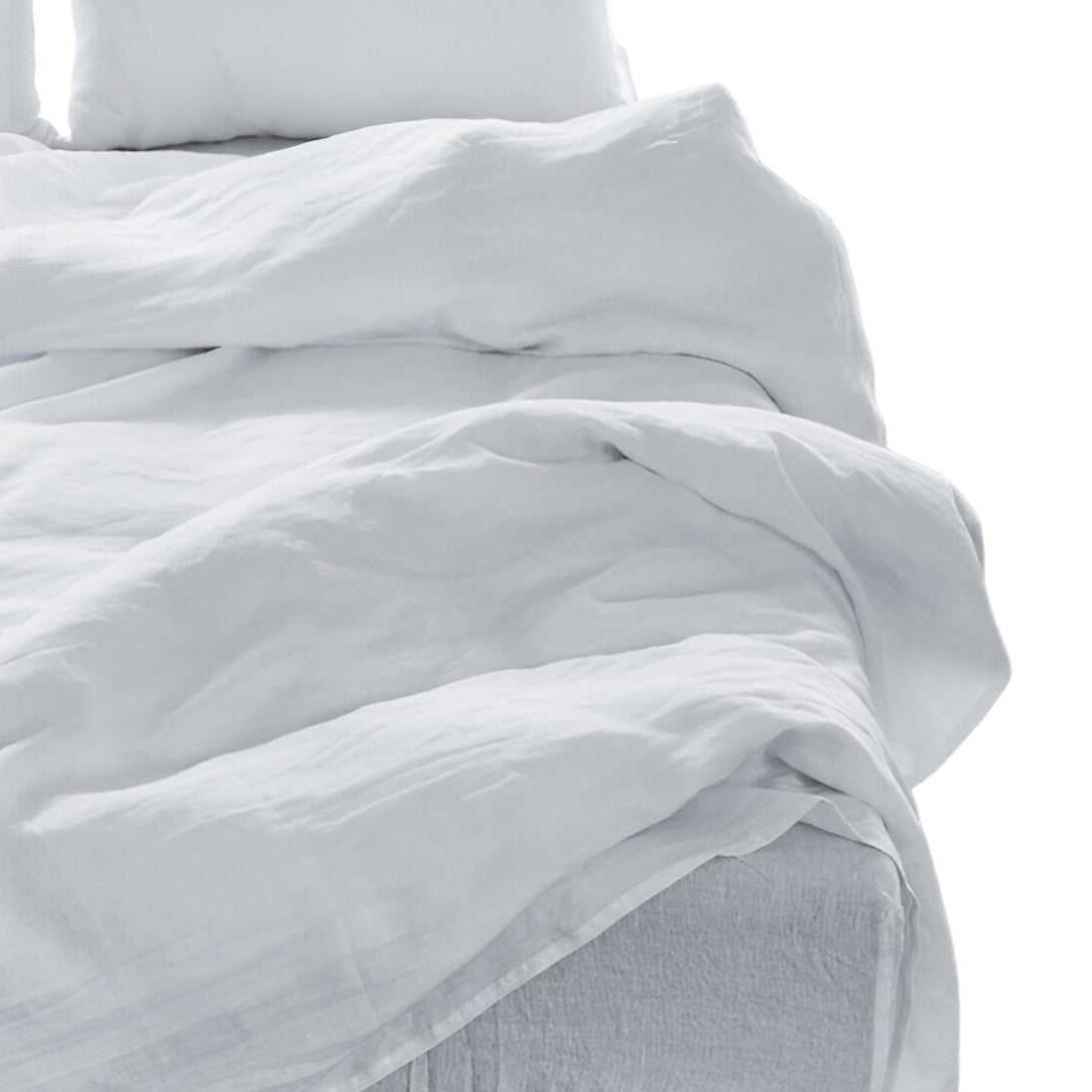 Four Piece White Linen Queen Sheet Set - PM Bedding Store