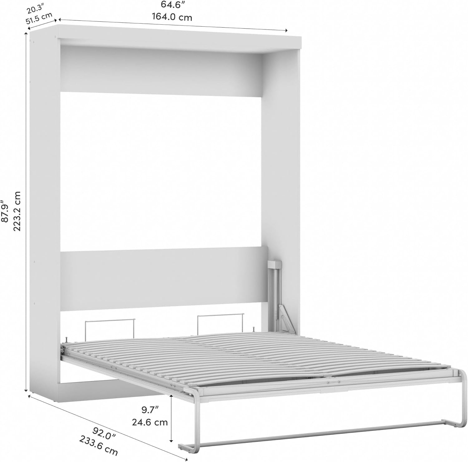 65 Inch Queen Murphy Bed With Wardrobe Storage System - PM Bedding Store