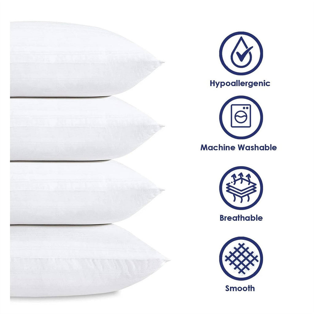 Set of 4 - Queen size Down Alternative Pillows - Machine Washable-0