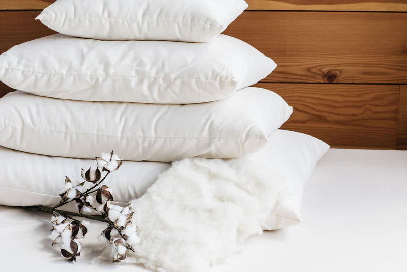 All-natural wool-filled bed pillows from Holy Lamb Organics, soft and plush for comfortable sleeping.