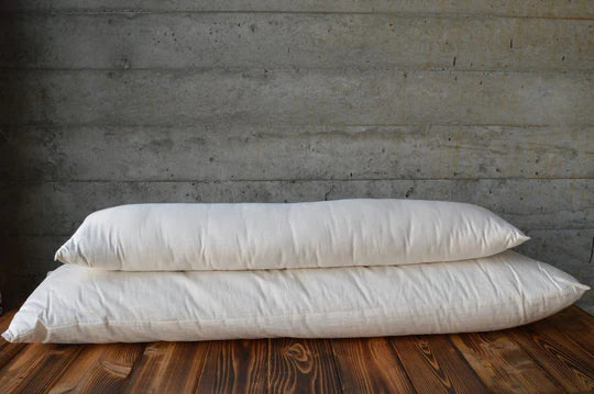 Natural body pillow by Holy Lamb Organics, plush and supportive pillow for relaxing sleep and comfort.