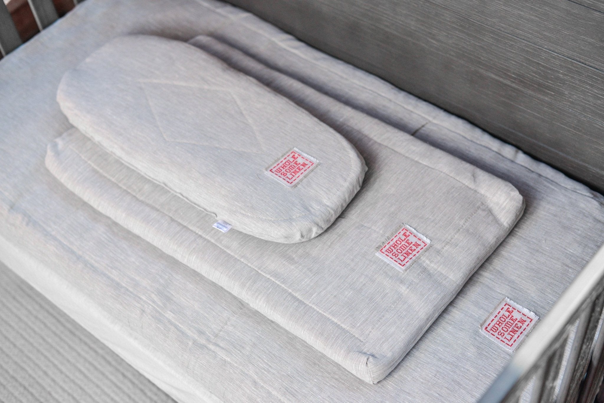 Custom Organic Flax Linen Mattress Pad for Bassinet, Cradle or Crib