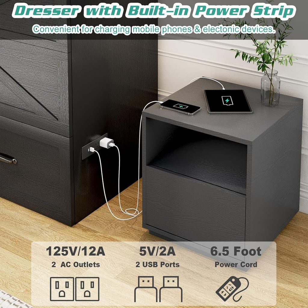 Full Size Murphy Chest Bed With Charging Station Durable Build - PM Bedding Store