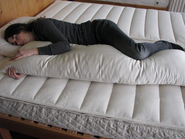 Certified Organic Body Pillow by Holy Lamb Organics showing plush, eco-friendly pillow ideal for full-body comfort and support.