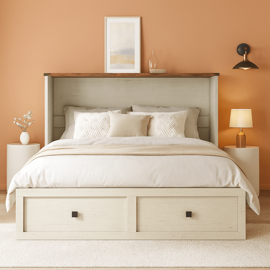 Queen Murphy Bed With Storage And Charging Station-0