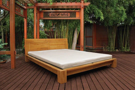 Organic latex shikibuton mattress by Soaring Heart, showcasing the natural, plush surface and eco-friendly design.